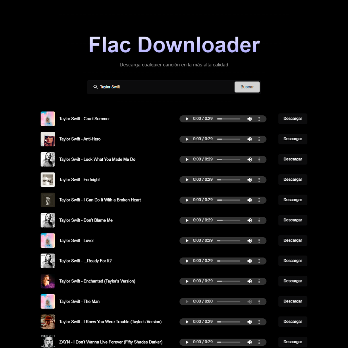 Descargar archivos en alta calidad
